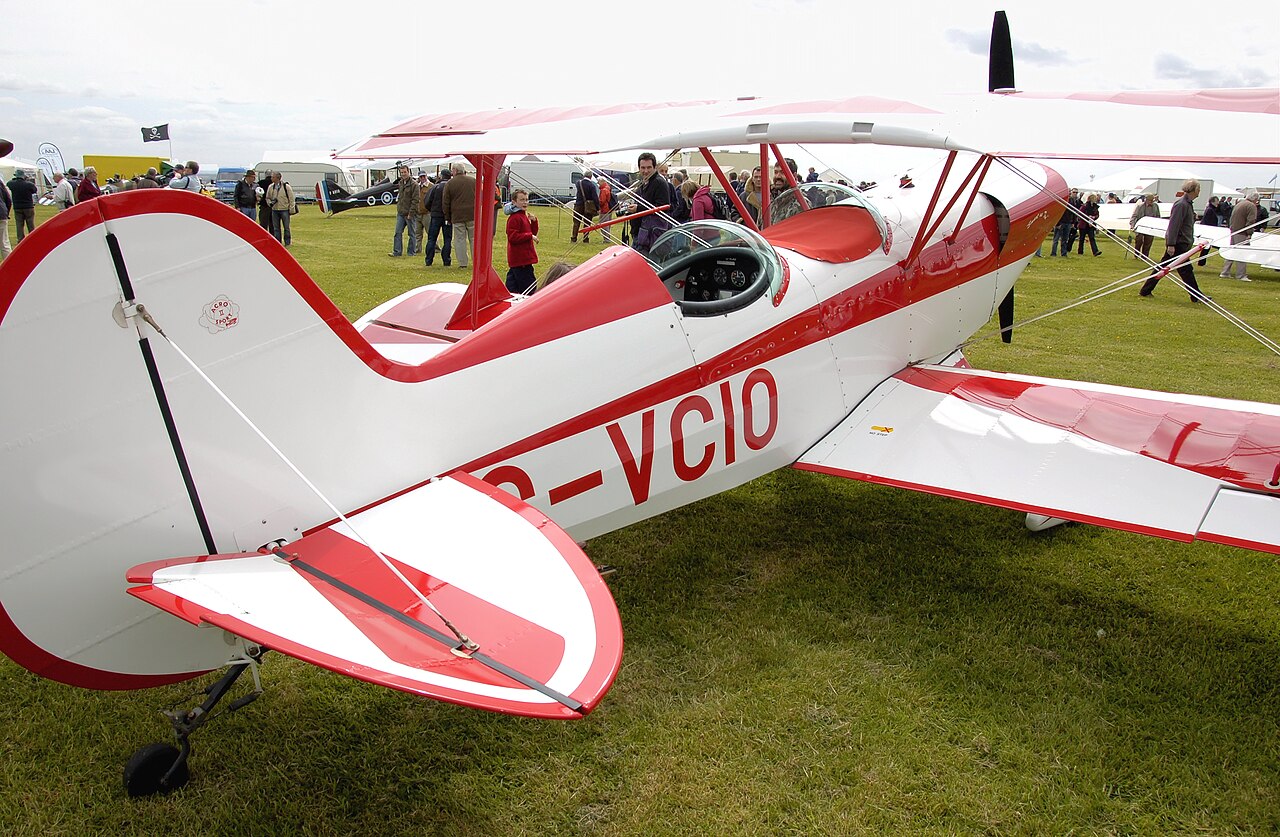 Classic light aircraft in flight